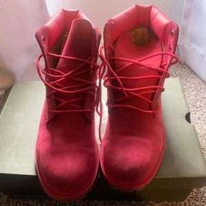 Bright Pink Timberland Boots size 5